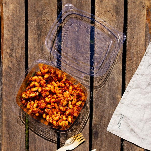 Vegware 24 oz PLA Hinged Deli Container, Clear (QTY 200), SKU VHD-24
