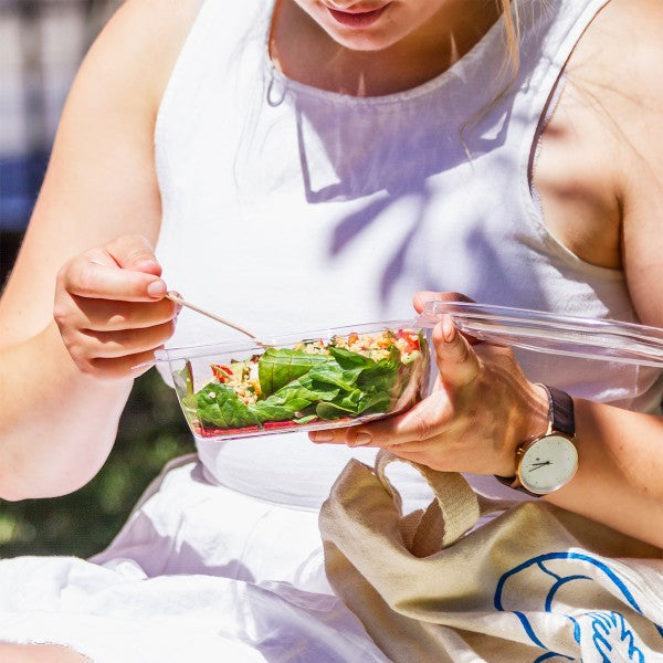Vegware 32 oz PLA Hinged Deli Container, Clear (QTY 200), SKU VHD-32