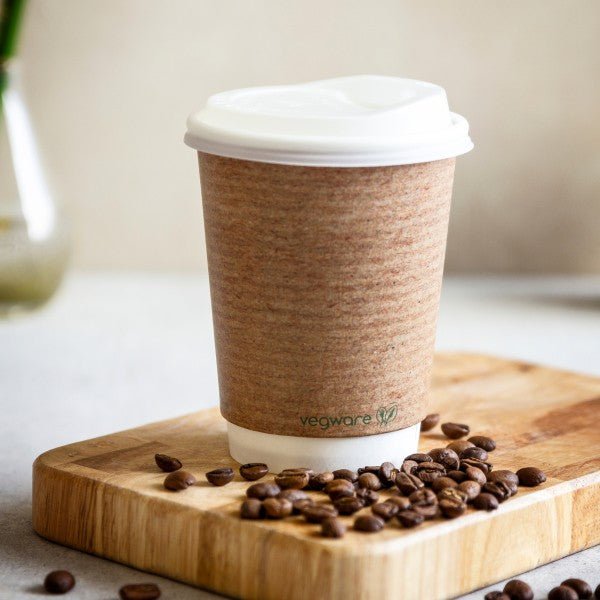 Vegware 79-Series 8oz Double Wall Hot Cup Kraft PLA Lined Compostable (QTY 500), SKU VDW-K08