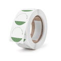 Vegware 1.7 in Round Write-On Compostable Sticker, White & Green (QTY 1000), SKU VRST45W