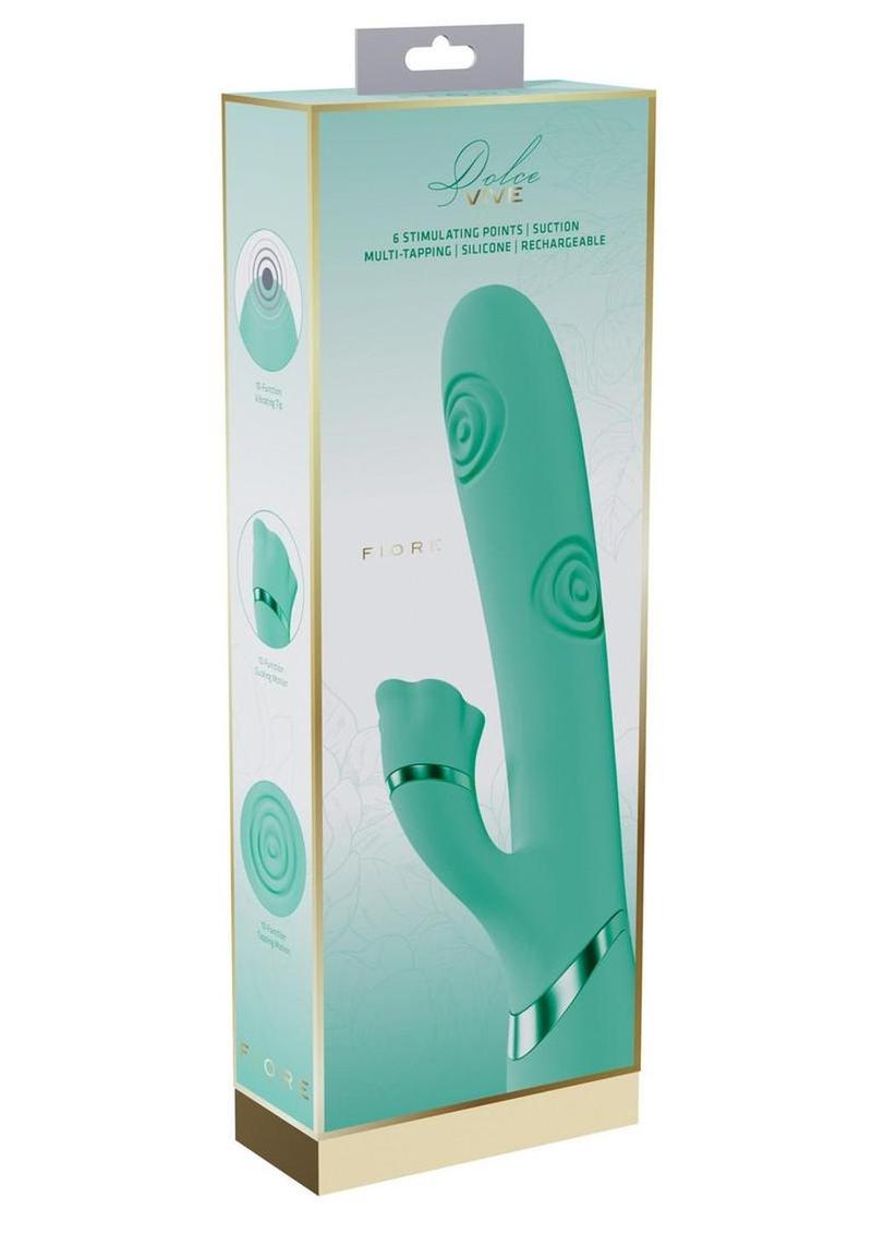 Vive Fiore Silicone Rechargeable Triple Motor G-Spot Air Wave Vibrating and Tapping Flared Clit Stimulator