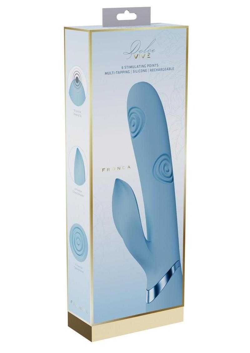 Vive Fronda Silicone Rechargeable Triple Motor G-Spot Vibrating and Tapping Leaf Clit Stimulator
