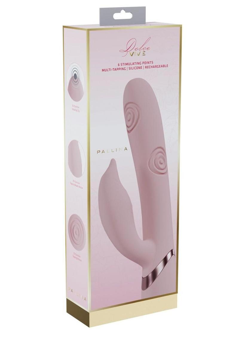 Vive Pallina Rechargeable Silicone Triple Motor G-Spot Vibrating and Tapping Beads Clit Stimulator