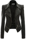 Motorcycle Leather Jacket with Zipper and Reversible Design