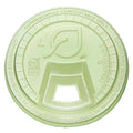 Vegware Veridian 96 series PLA flat sipping lid with cap green (QTY:1000)