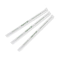 Vegware 8.25" Paper Wrapped Straw, 7mm, Translucent with Green Stripe, PLA (QTY:3000)