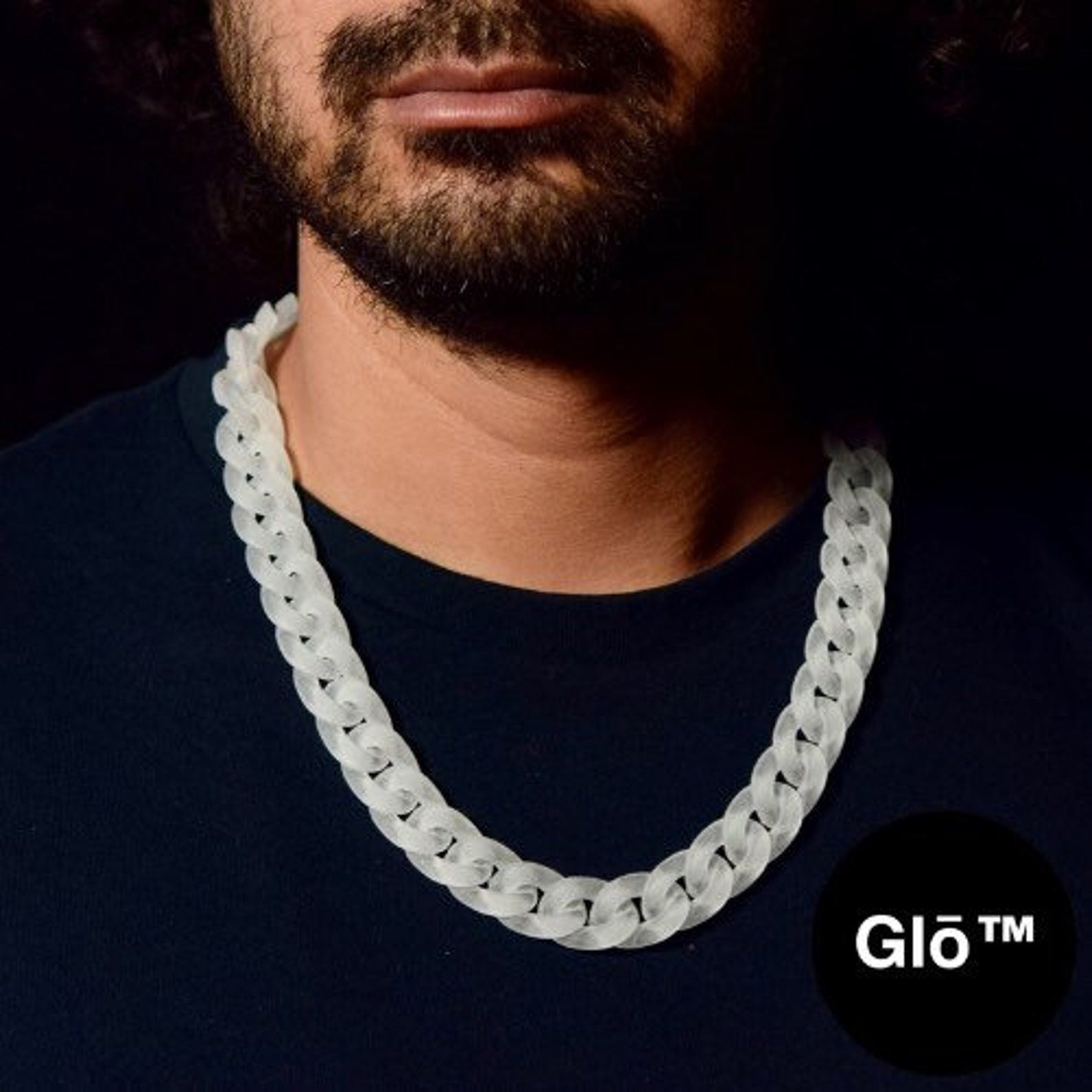 White Frosted Medium Cuban Link Necklace | Modern Minimalist Jewelry