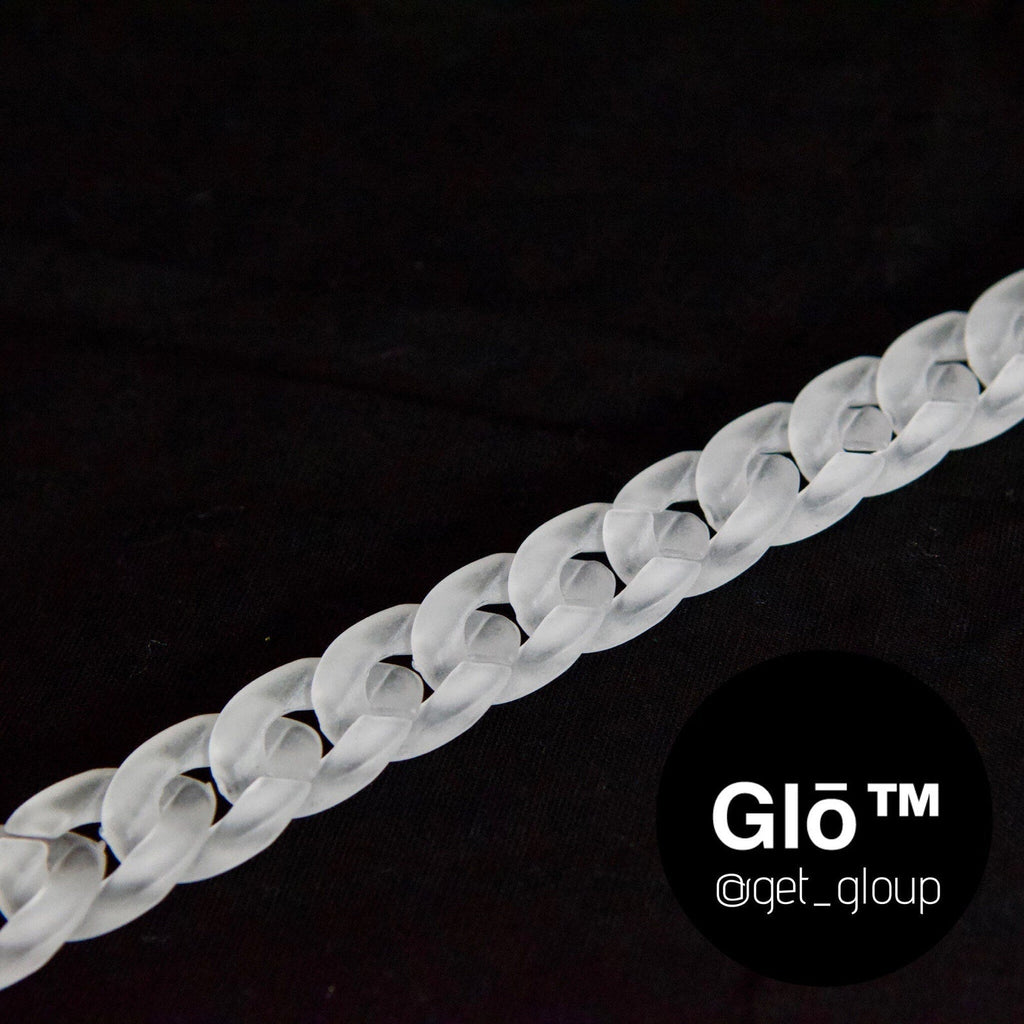 White Frosted Medium Cuban Link Necklace | Modern Minimalist Jewelry