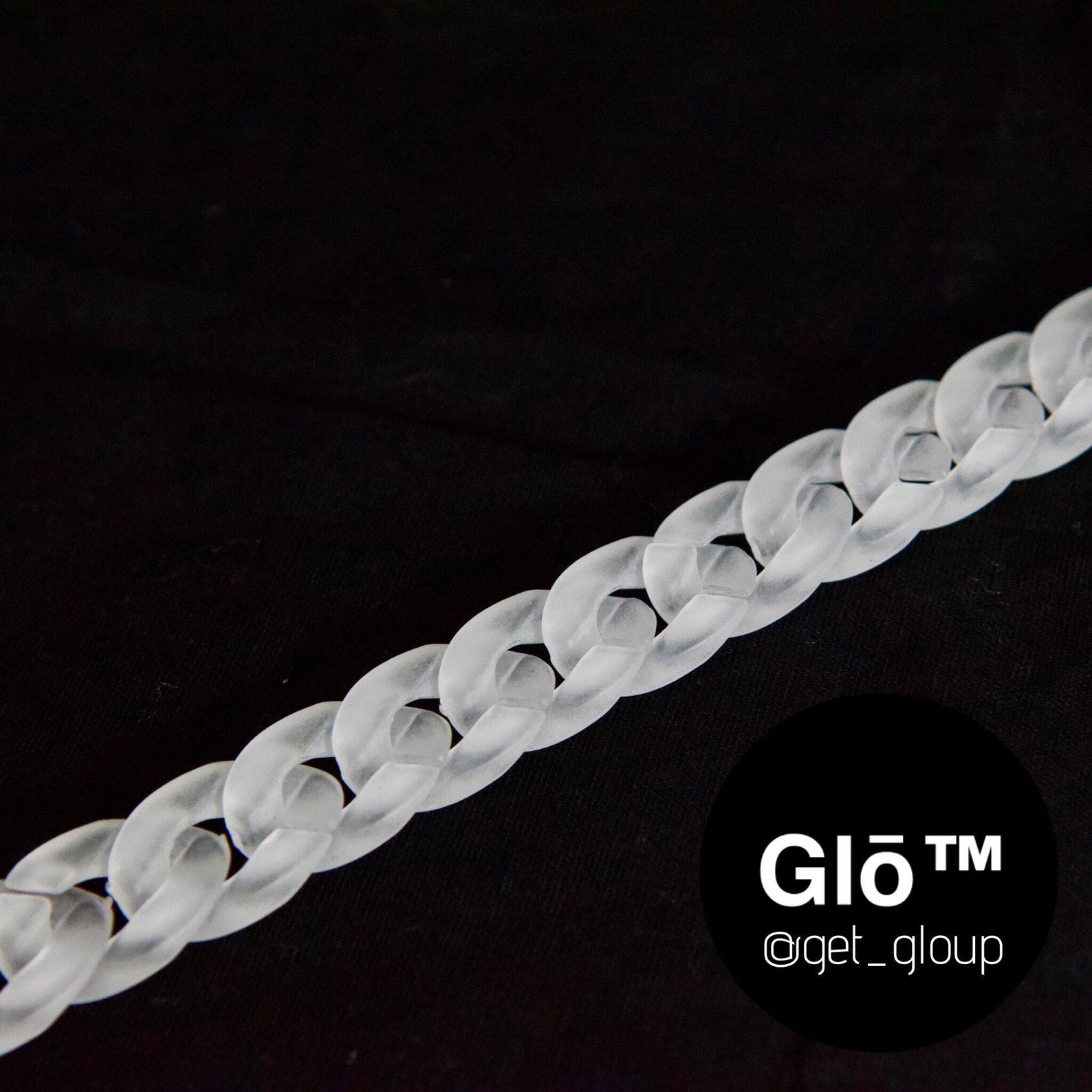 White Frosted Medium Cuban Link Necklace | Modern Minimalist Jewelry