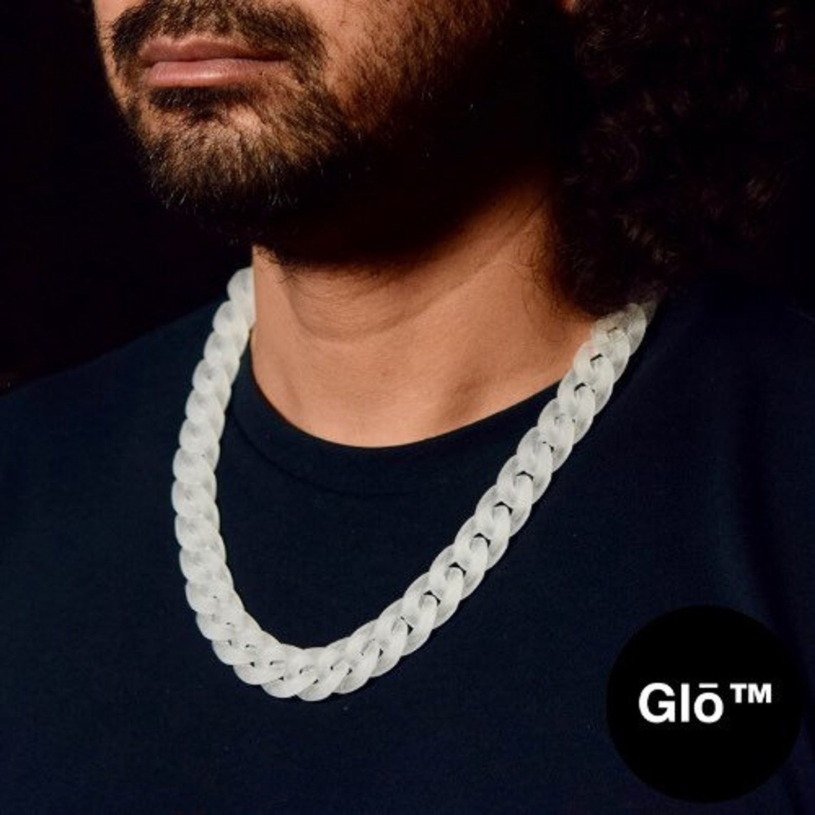 White Frosted Medium Cuban Link Necklace | Modern Minimalist Jewelry