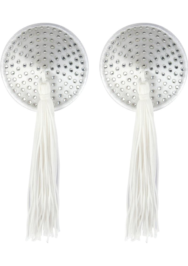 White Satin with White Stone and Tassel