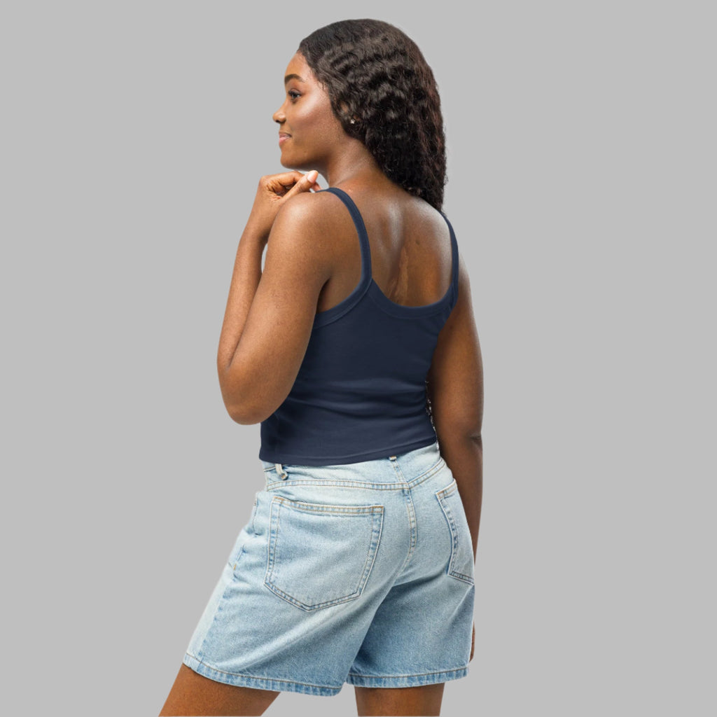 My Tackie Tees Women's Micro-Rib Tank Top | Embroidered Statement Piece