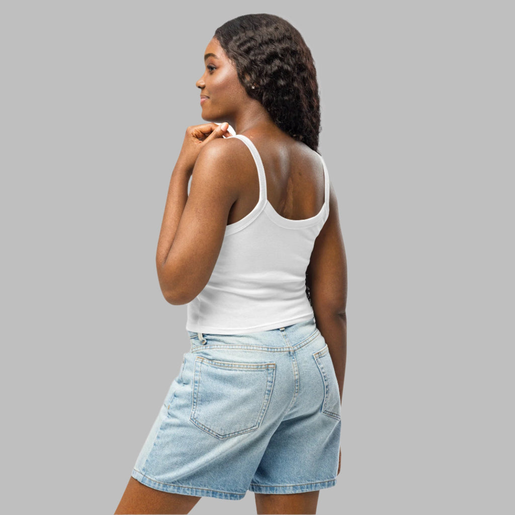 My Tackie Tees Women's Micro-Rib Tank Top | Embroidered Statement Piece