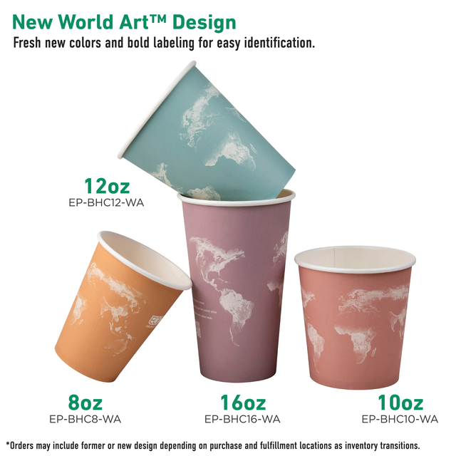 Eco-Products World Art Renewable & Compostable Hot Cups 10oz (QTY 1000), SKU EP-BHC10-WA