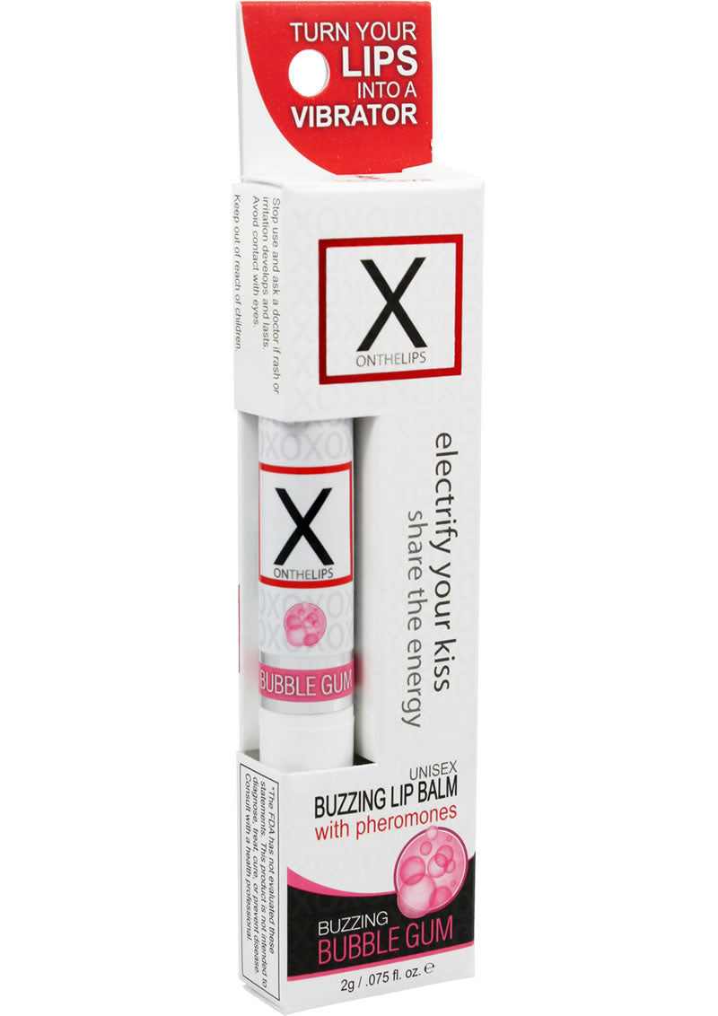 X On The Lips Buzzing Lip Balm with Pheromones Bubble Gum Flavor