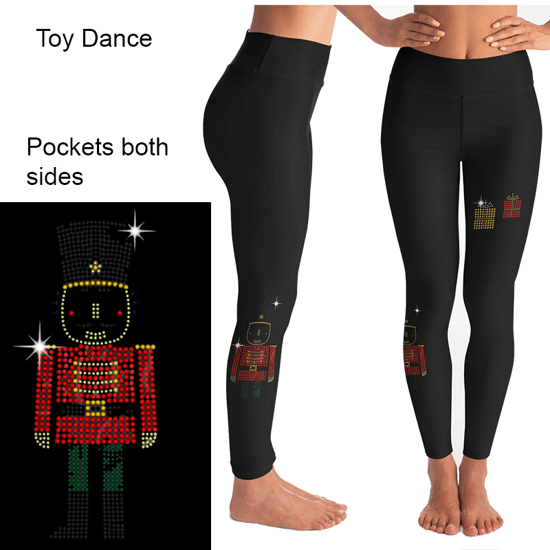 Handmade Rhinestone Toy Soldier Nutcracker Full Length with Pockets