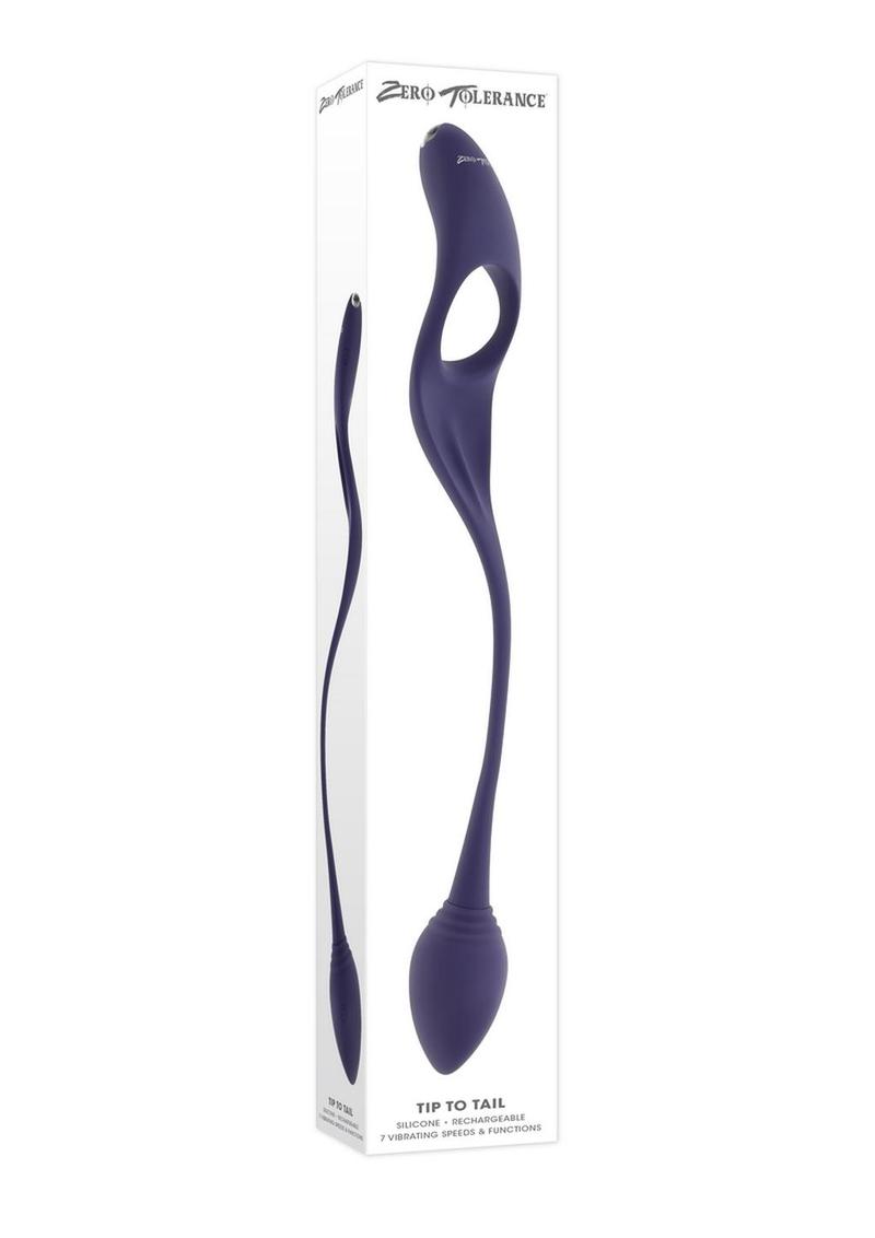 Zero Tolerance Tip to Tail Rechargeable Silicone Cock Ring with Anal Plug